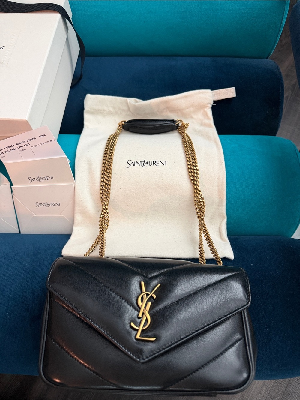 Saint Laurent Loulou Mini in Lambskin Crossbody Black - NWB - Picture 3 of 7
